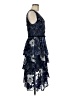 MARCHESA notte 100% Polyester Paisley Blue Cocktail Dress Size 6 - photo 4
