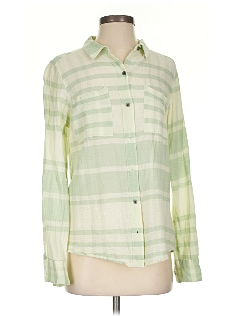 Pre-owned Ruff Hewn Long Sleeve Button Down Shirt In Green