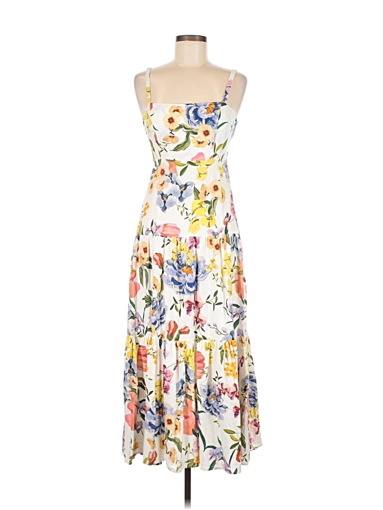 Pre-owned Farm Rio Casual Dress In White