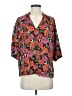 Gibson 100% Polyester Floral Pink Red Short Sleeve Blouse Size S - photo 1