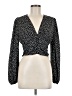 Shein 100% Polyester Polka Dots Black Long Sleeve Blouse Size 6 - photo 1