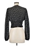 Shein 100% Polyester Polka Dots Black Long Sleeve Blouse Size 6 - photo 2