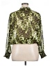 Fashion Bug 100% Polyester Animal Print Green Long Sleeve Blouse Size 1X - photo 2