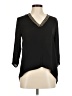 H&M 100% Polyester Black 3/4 Sleeve Blouse Size 6 - photo 1