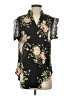 Amaryllis 100% Polyester Floral Black Short Sleeve Blouse Size S - photo 1