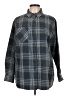 Panache 100% Cotton Plaid Gray Long Sleeve Button-Down Shirt Size L - photo 1