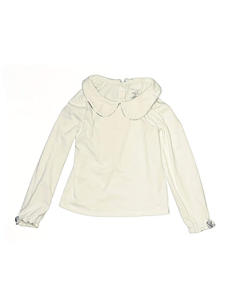 Pre-owned Max Studio Kids' Long Sleeve Blouse In White