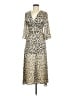 Zara 100% Polyester Animal Print Gold Casual Dress Size XS - photo 1