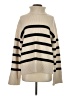 Zara Stripes Ivory Turtleneck Sweater Size S - photo 1