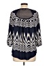 Hollywould Blue 3/4 Sleeve Blouse Size L - photo 2