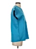 Wanna B Color Block Teal Short Sleeve Blouse Size S - photo 4