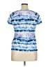 AB Studio 100% Polyester Tie-dye Blue Short Sleeve Top Size XL - photo 2