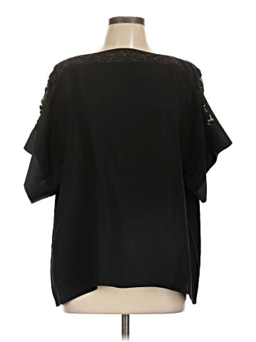 Lafayette 148 New York Short Sleeve Silk Top (view 1)