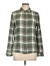 Francesca's Plaid Green Long Sleeve Button-Down Shirt Size M - photo 1