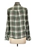 Francesca's Plaid Green Long Sleeve Button-Down Shirt Size M - photo 2