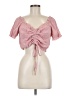 Shein 100% Polyester Pink Short Sleeve Blouse Size 8 - 10 - photo 1