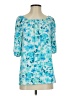 Susan Graver Blue 3/4 Sleeve Blouse Size XS - photo 1