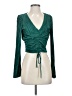 Lulus 100% Polyester Green Long Sleeve Blouse Size S - photo 1
