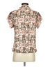 Unbranded 100% Polyester Floral Ivory Short Sleeve Blouse Size S - photo 2