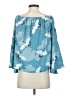Just Fab Blue 3/4 Sleeve Blouse Size S - photo 1
