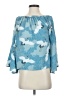 Just Fab Blue 3/4 Sleeve Blouse Size S - photo 2