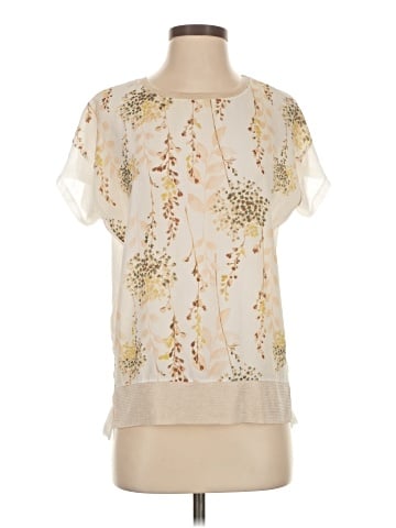 Zara W&B Collection Short Sleeve Blouse (view 1)