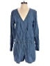 Ann Taylor LOFT 100% Lyocell Chevron-herringbone Blue Romper Size M - photo 1