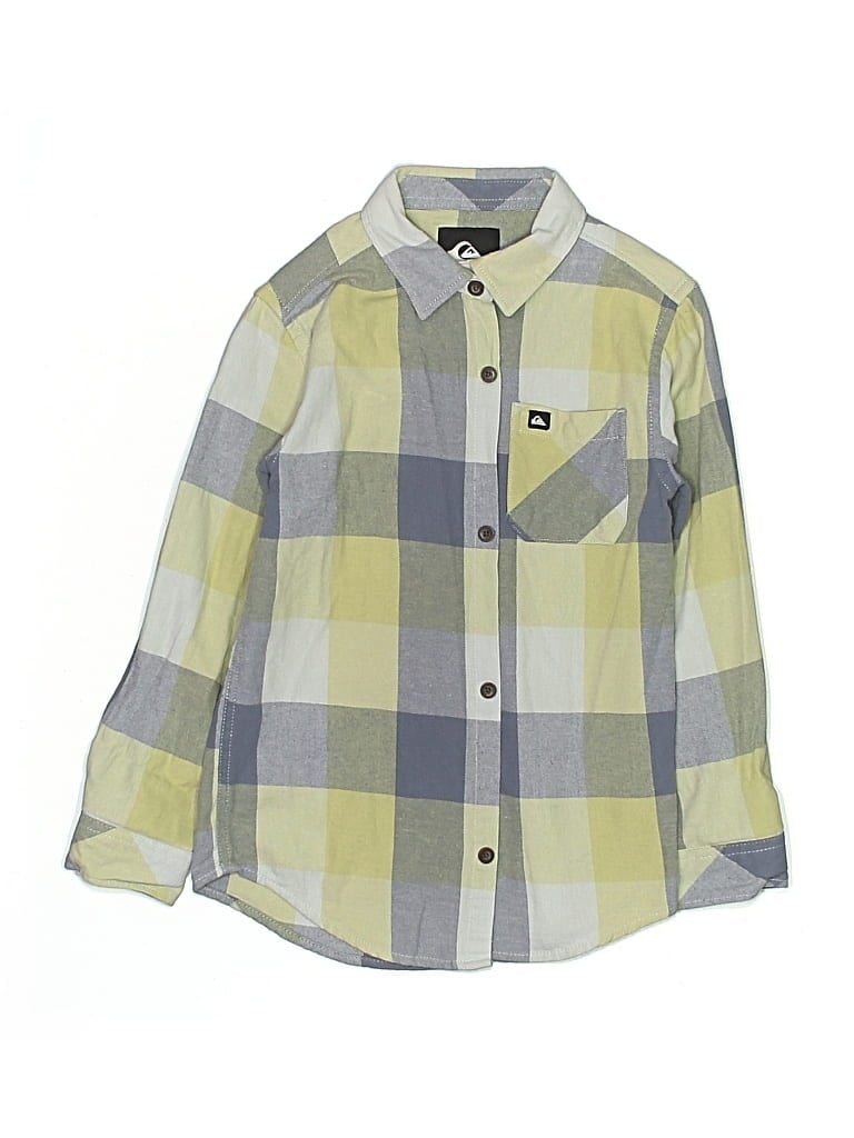 Pre-owned Quiksilver Kids' Long Sleeve Button Down Shirt In Yellow