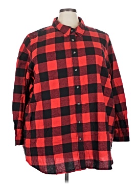 Woman Within 3/4 Sleeve Button Down Shirt