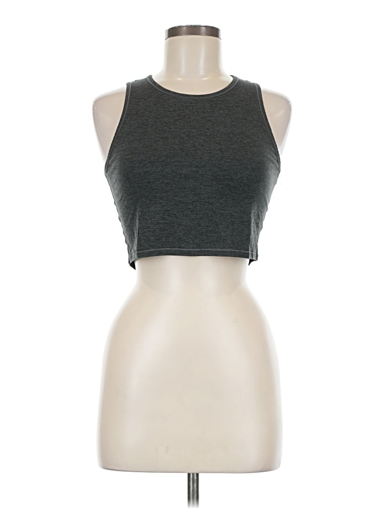 Pre-owned Girlfriend Collective Tank Top Gray Halter Neckline Tops