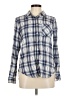 Love Notes 100% Cotton Plaid Blue Long Sleeve Button-Down Shirt Size M - photo 1