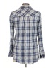 Love Notes 100% Cotton Plaid Blue Long Sleeve Button-Down Shirt Size M - photo 2
