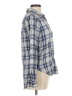 Love Notes 100% Cotton Plaid Blue Long Sleeve Button-Down Shirt Size M - photo 4