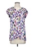 CAbi 100% Polyester Animal Print Purple Short Sleeve Blouse Size XS - photo 1