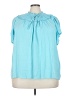 Torrid Blue Short Sleeve Blouse Size 4X Plus (4) - photo 1