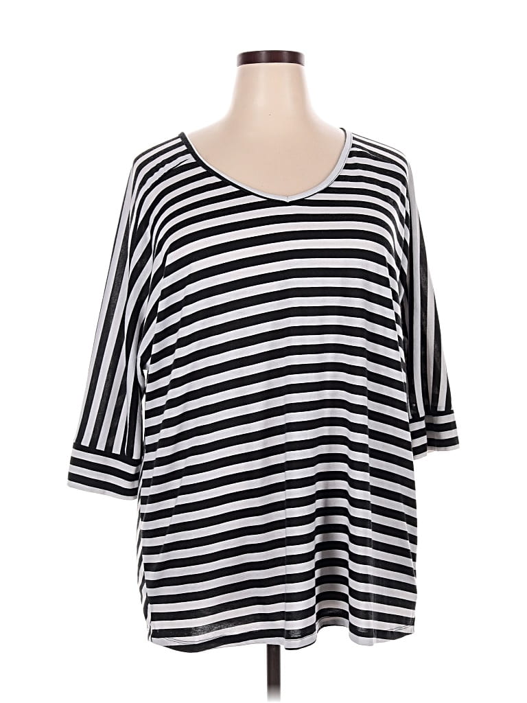 Pre-owned Faded Glory 3/4 Sleeve T-shirt In Black