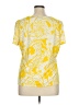 Susan Graver Print Yellow Short Sleeve Blouse Size XL - photo 2