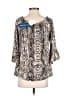 La Mer Luxe Silver 3/4 Sleeve Blouse Size S - photo 2