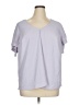 ModCloth 100% Polyester Gray Purple Short Sleeve Blouse Size 1X - photo 1