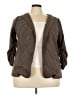 Skies Are Blue Houndstooth Chevron-herringbone Plaid Tweed Brown Blazer Size 2X - photo 1