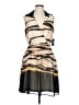 DKNY 100% Polyester Graphic Tan Cocktail Dress Size 10 - photo 1