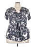 Daisy Fuentes Gray Short Sleeve Blouse Size 2X - photo 1