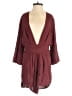Blue Life 100% Rayon Solid Burgundy Romper Size XS - photo 1
