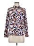 Lefties Animal Print Blue Long Sleeve Blouse Size L - photo 1