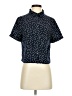 Mod Ref 100% Rayon Polka Dots Blue Short Sleeve Blouse Size S - photo 1
