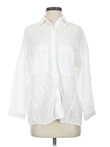 Max Studio 3/4 Sleeve Button-Down Shirt (view 1)
