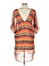 ViX by Paula Hermanny 100% Polyester Plaid Orange Kimono Size L - photo 2