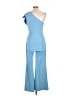 Elliatt Solid Blue Jumpsuit Size L - photo 2