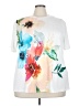 Shein Curve 100% Polyester Floral White Short Sleeve Blouse Size 4X - photo 1