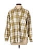 Universal Thread 100% Cotton Plaid Tan Long Sleeve Button-Down Shirt Size L - photo 1